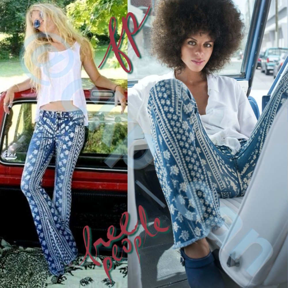 Rare Free People Bali Mantra Flare Jeans Sz 26 - Picture 5 of 16